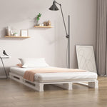 ZNTS Pallet Bed without Mattress White 100x200 cm Solid Wood 821383