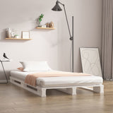Pallet Bed without Mattress White Small Single Solid Wood 821418