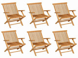 7 Piece Garden Dining Set Solid Teak Wood 3059596