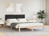 Bed Frame with Upholstered Headboard Black 120 x 190 cm 878066