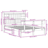 Bookcase Bed without Mattress 160x200 cm Solid Wood Pine 3321838