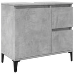 3 Piece Bathroom Furniture Set Concrete Grey Engineered Wood 3324946