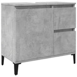 3 Piece Bathroom Furniture Set Concrete Grey Engineered Wood 3324946