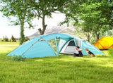 4-6 Man Family Camping Tent w/ 2 Bedrooms and a Living Room, Waterproof Tunnel Tent w/ Sewn In T3398P349062