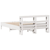 Bed Frame without Mattress White 150x200 cm King Size Solid Wood Pine 3306145