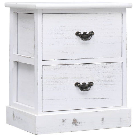 ZNTS Bedside Cabinet White 38x28x45 cm Paulownia Wood 284060