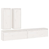 TV Cabinets 4 pcs White Solid Wood Pine 3100180