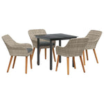 Dining Set Light grey Poly rattan 3261713