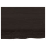 Table Top Dark Brown 80x60x cm Treated Solid Wood Oak 3156423