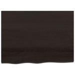 Table Top Dark Brown 80x60x cm Treated Solid Wood Oak 3156423