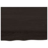 Table Top Dark Brown 80x60x cm Treated Solid Wood Oak 3156423