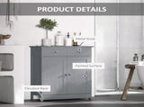 75x60cm Freestanding Bathroom Storage Cabinet Unit w/ 2 Drawers Cupboard Adjustable Shelf Metal T3398P344166