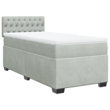 Box Spring Bed with Mattress Light Grey 90x190 cm Velvet 3286192