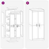 Storage Cabinet Black 60 x 40 x 140 cm Steel 891736