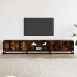 TV Cabinet Smoked Oak 210x35x41 cm Engineered Wood 3300782