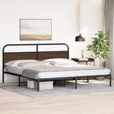 Metal Bed Frame without Mattress Brown Oak 200x200 cm 3318659