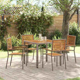 Garden Dining Set 5 pcs Grey Poly Rattan 3365437
