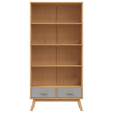 Bookcase 4-Tier OLDEN Grey and Brown Solid Wood Pine 358613