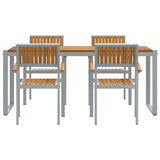 Garden Dining Set 5 pcs Grey and brown 180 x 90 x 75 cm 3284371