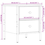 Bedside Cabinet Sonoma Oak 40x42x50 cm Engineered Wood 825985
