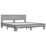 Bed Frame without Mattress Grey Sonoma 200x200 cm 3280175