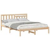 Bed Frame with Headboard Brown 140 x 200 cm Solid Pine Wood 872230