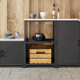 Kitchen Storage HATTEM Black 60 x 50 x 92 cm Steel 874961
