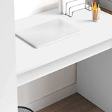 Desk with Shelf White 113 x 54 x 120 cm Engineered Wood 869274