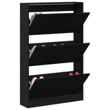 Shoe Cabinet Black Oak 80 x 21 x 125.5 cm Engineered Wood 869104