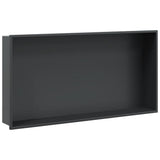 Shower Niche Matt Black 62x32x9 cm Stainless Steel 4005130