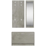3-in-1 Shoe Cabinet Set Concrete Grey Engineered Wood 342573