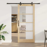 Sliding Door ORKDAL Natural and Black 93 x 211 cm 3332177