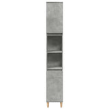 Bathroom Cabinet Concrete Grey 30x30x190 cm Engineered Wood 857101