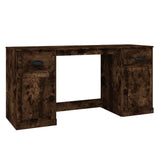 Desk with Cabinet Smoked Oak Engineered Wood 3185332