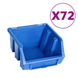 ZNTS 128 Piece Storage Bin Kit with Wall Panels Blue and Black 150808