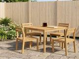 Garden Dinner Table White 80 x 80.5 x 75 cm Solid Acacia Wood 901711