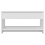 809647 Coffee Table White 102x50x52,5 cm Engineered Wood
