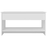 809647 Coffee Table White 102x50x52,5 cm Engineered Wood
