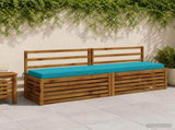 2-Piece Bench Cushions SOEST 2 pcs 100% Polyester Turquoise 950121