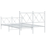 Metal Bed Frame without Mattress with Footboard White 120x190cm 376566