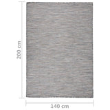Outdoor Flatweave Rug 140x200 cm Brown and Blue 340817