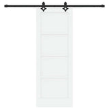 Sliding Door White and Black 73.5 x 198.5 cm Solid Pine Wood 3333523