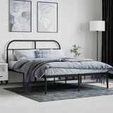 Bed Frame Black Powder-Coated Steel 140 x 200 cm Bed Frame 353636