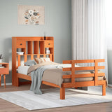 Bookcase Bed without Mattress Wax Brown 75x190 cm Small Single Solid Wood Pine 3322806