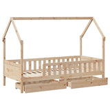 Kids Bed Frame with Drawers without Mattress 80x200 cm Solid Wood 3302035