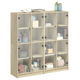 Bookcase with Doors Sonoma Oak 136x37x142 cm Engineered Wood 3206519