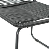 Dining Set Black and Brown WPC, Aluminium, PVC Rattan, Steel 3060125