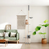 Floor to Ceiling Cat Tree Light Grey 258.5-284.5 cm 171718