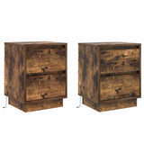 Bedside Cabinet with Drawer 2 pcs Smoked Oak 39 x 34.5 x 50 cm 869619