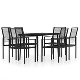 Dining Set Black Powder-coated steel Large Durable Dining Set 3099206